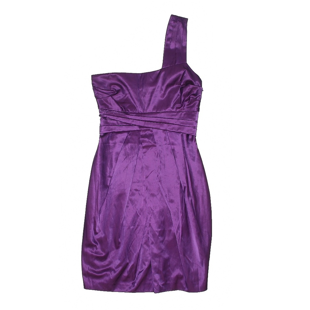 ❤️‍ VINTAGE Walter Y2K Purple One Shoulder Cocktail Dress 0 ~ Retro Party Glam